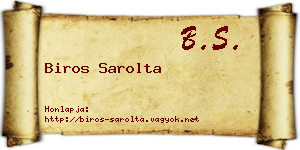 Biros Sarolta névjegykártya