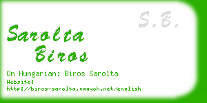 sarolta biros business card